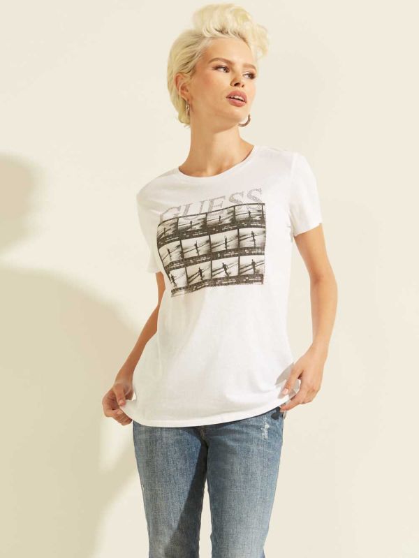 Guess Film Roll Easy T-shirt Dam Vita | 537294-GRS