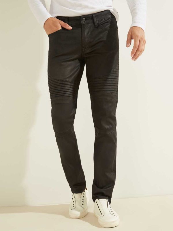 Guess Freeformed Moto Slim Tapered Rockar Herr Svarta | 054196-UTM