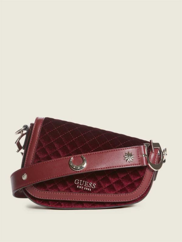 Guess G-Dream Velvet Flap Axelväska Dam Röda | 417925-HVL