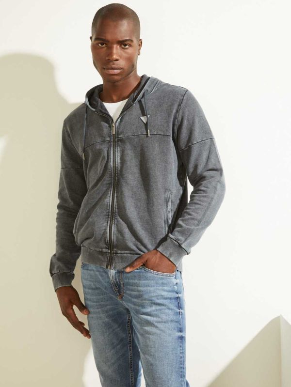 Guess G Stamp Zip-Up Hoodie Herr Blå | 243607-KEN