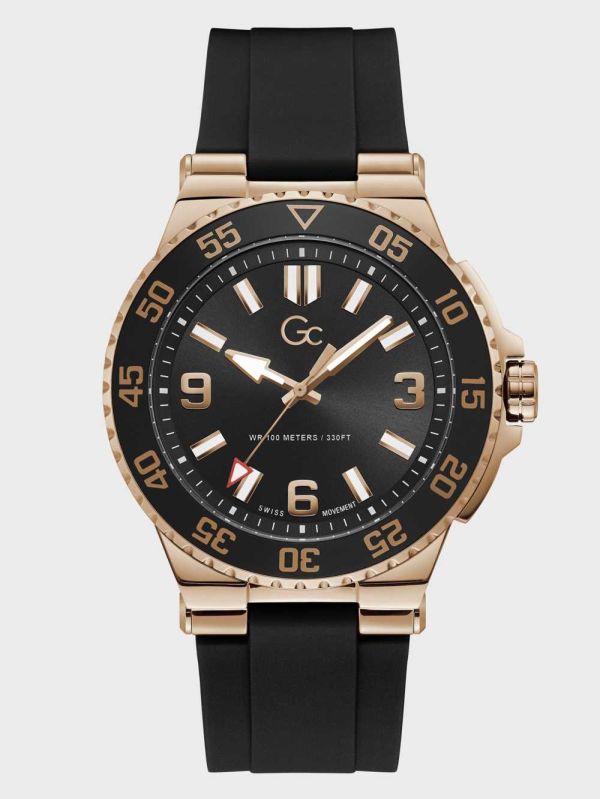 Guess Gc Black and Rose Gold-Tone Klocka Herr Guld Svarta | 762085-NWX