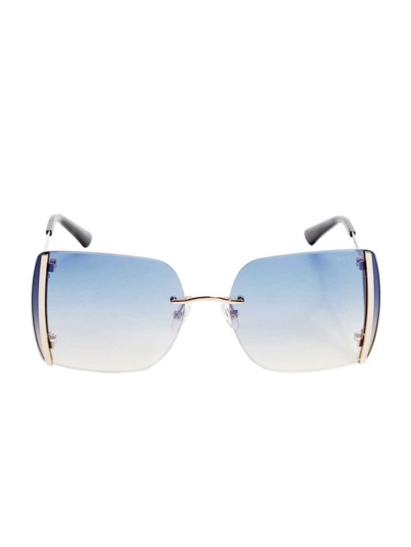 Guess Gold Rimless Square Solglasögon Dam Rosa Guld | 614803-GOU