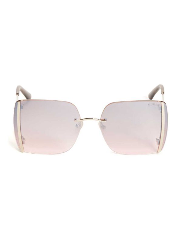 Guess Gold Rimless Square Solglasögon Dam Guld | 931068-FNG