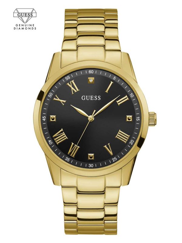 Guess Gold-Tone Analog Diamond Klocka Herr Guld | 715230-UZR