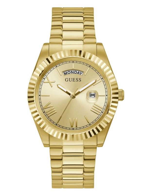 Guess Gold-Tone Analog Klocka Herr Olika Färger | 032517-UNE