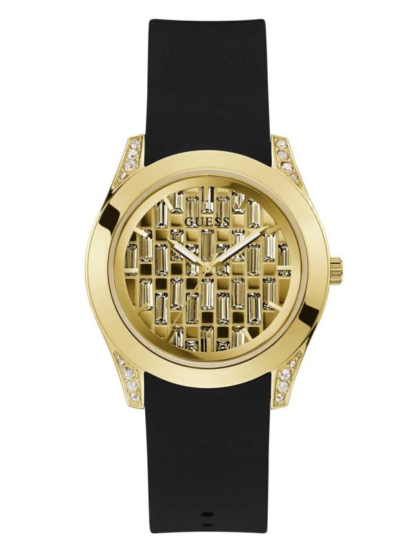 Guess Gold-Tone And Black Analog Klocka Dam Olika Färger | 412870-TRS