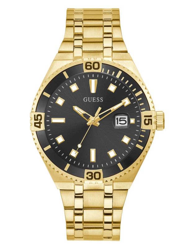 Guess Gold-Tone And Black Analog Klocka Herr Olika Färger | 537602-KRB
