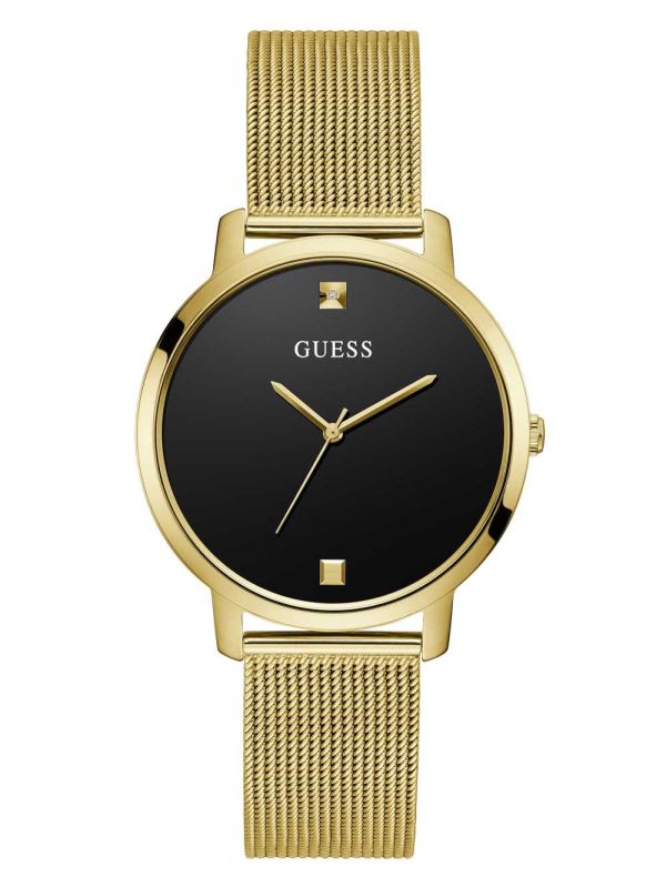 Guess Gold-Tone And Black Diamond Analog Klocka Dam Olika Färger | 375164-VQO