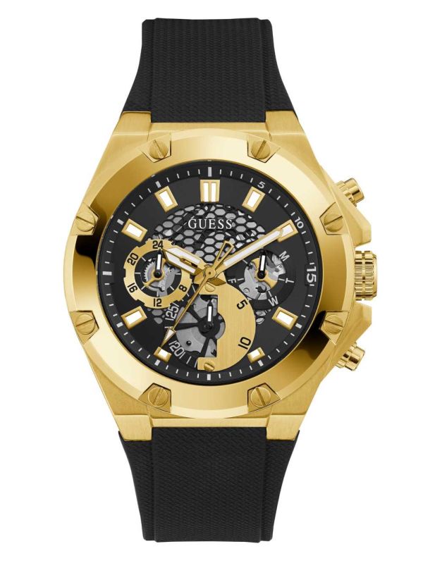 Guess Gold-Tone And Black Multifunction Klocka Herr Olika Färger | 324790-DKX