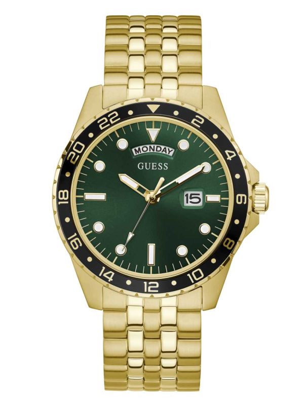Guess Gold-Tone And Green Sport Klocka Herr Olika Färger | 139685-HMR