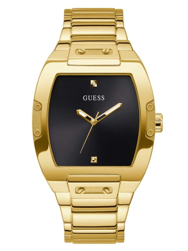 Guess Gold-Tone Barrel Analog Klocka Herr Olika Färger | 407835-KGJ
