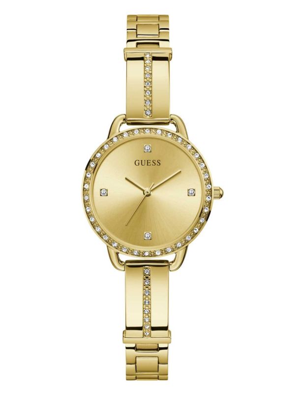 Guess Gold-Tone Crystal Analog Klocka Dam Olika Färger | 149583-ZVA