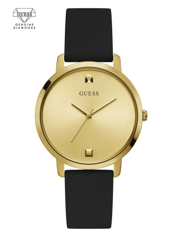 Guess Gold-Tone Diamond Analog Klocka Herr Svarta | 067189-FAT