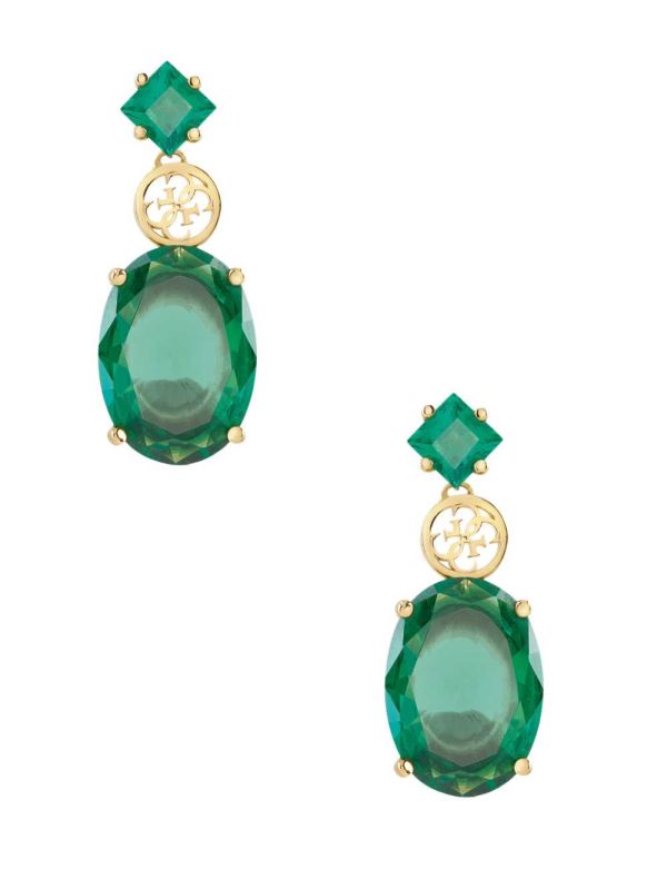 Guess Gold-Tone Emerald Drop Örhängen Dam Turkos Guld | 481630-GPV