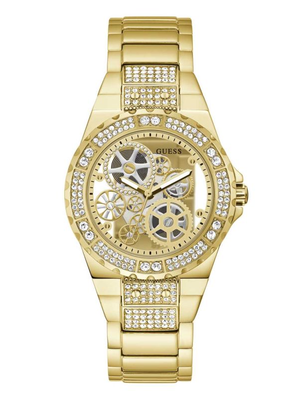 Guess Gold-Tone Exposed Dial Analog Klocka Dam Olika Färger | 392067-LCB
