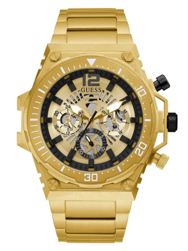 Guess Gold-Tone Exposed Dial Multifunction Klocka Herr Olika Färger | 150972-VUC