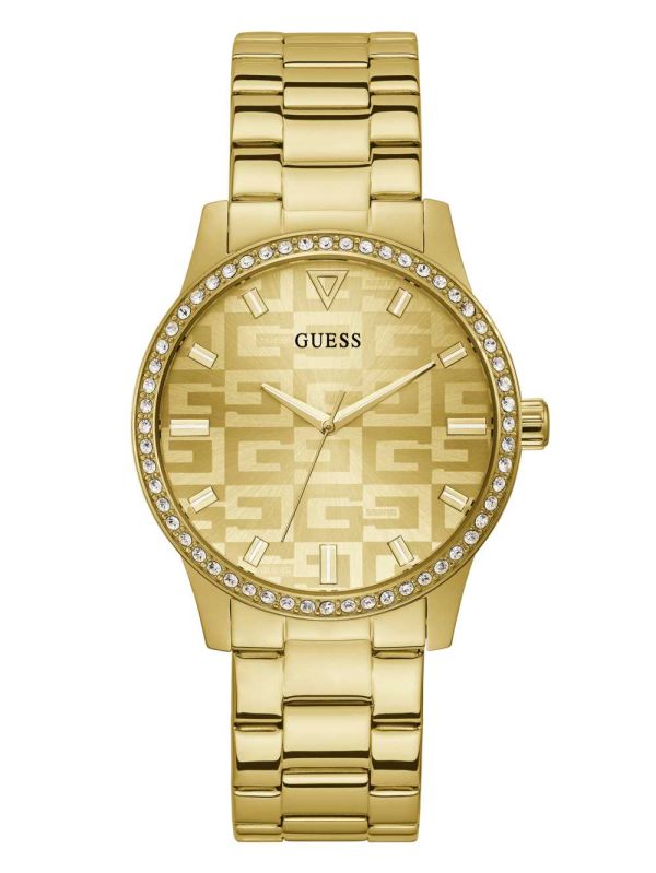 Guess Gold-Tone Logo Analog Klocka Dam Olika Färger | 820167-KBG