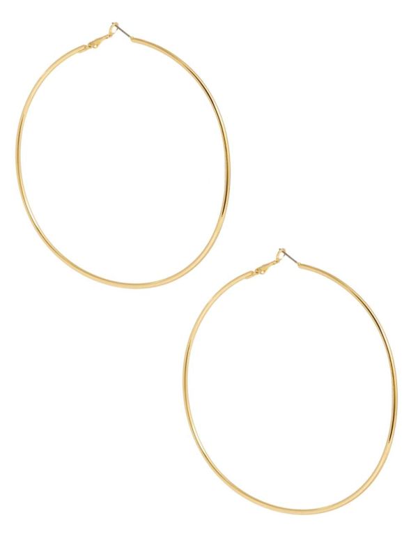 Guess Gold-Tone Oversized Hoop Örhängen Dam Guld | 234895-MTL