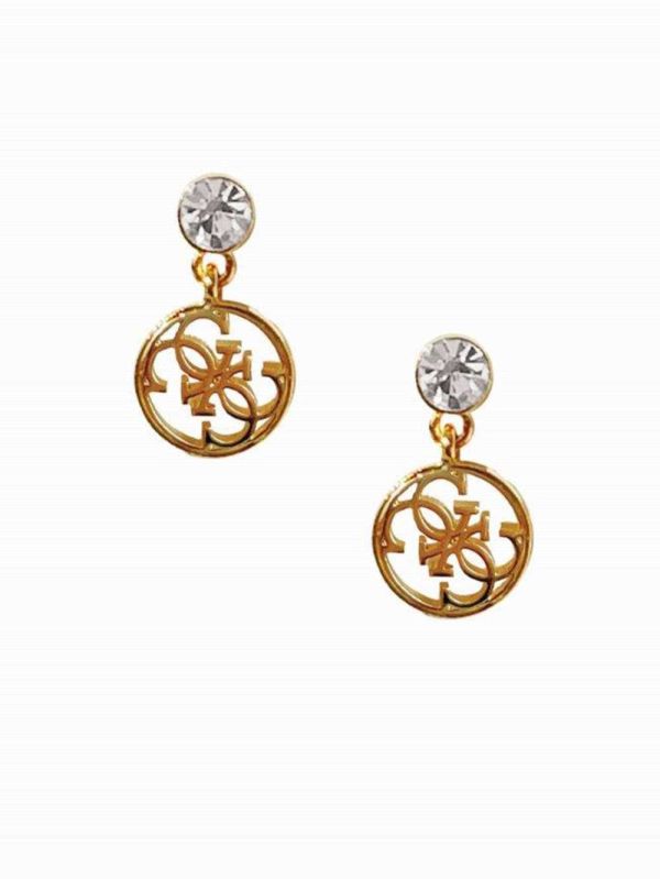 Guess Gold-Tone Quattro G Logo Drop Örhängen Dam Guld | 785014-WZA