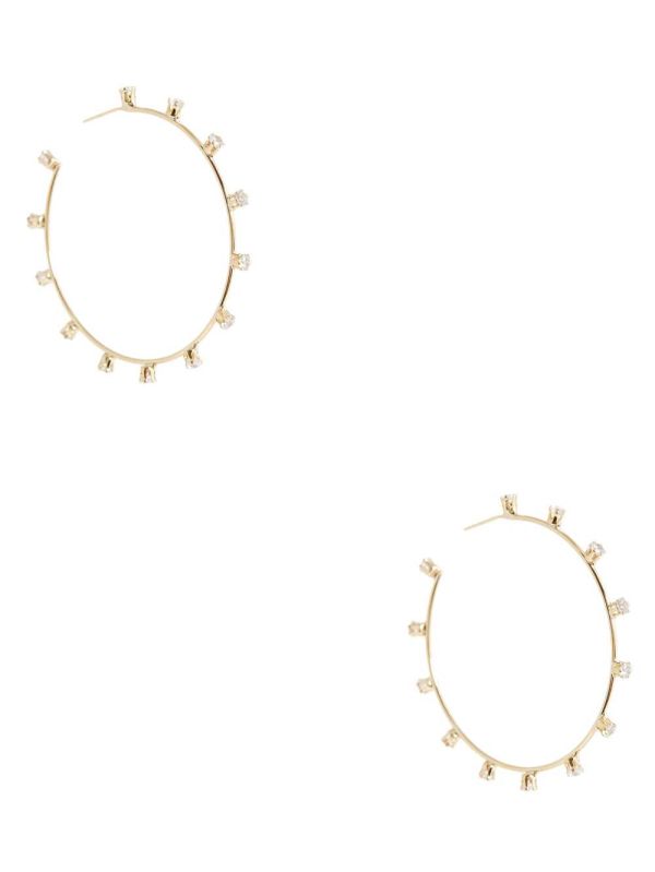 Guess Gold-Tone Rhinestone Hoop Örhängen Dam Guld | 281736-XHT