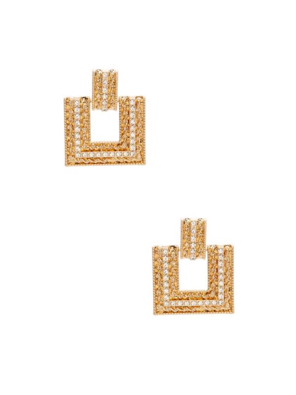 Guess Gold-Tone Rhinestone Statement Örhängen Dam Guld | 369571-NUK