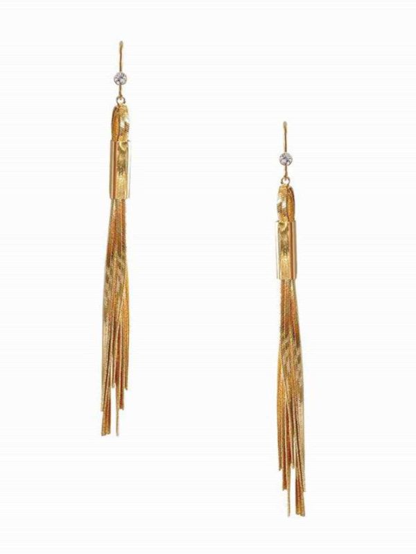 Guess Gold-Tone Snake Chain Linear Örhängen Dam Guld | 817346-DLO