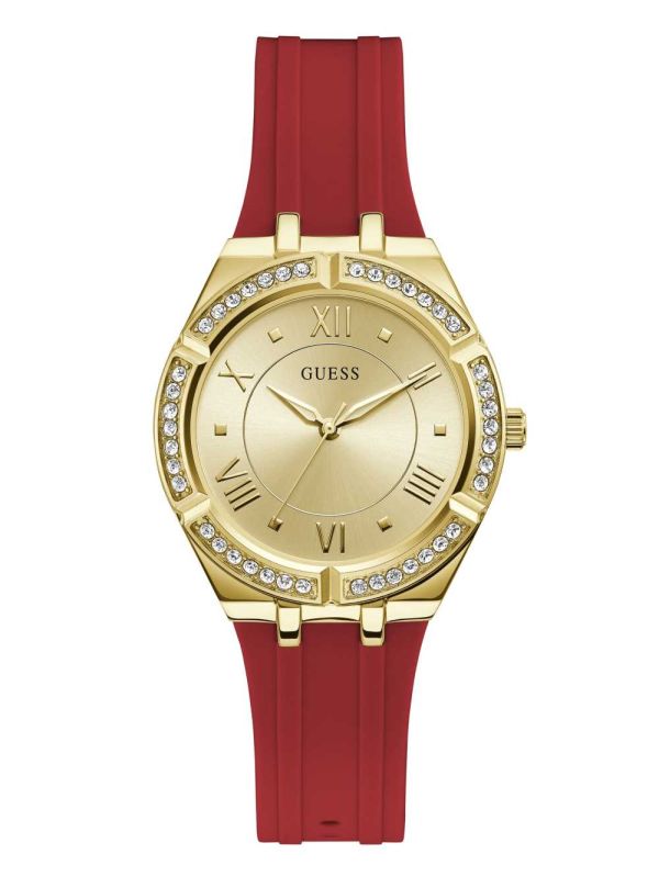 Guess Gold-Tone and Red Analog Klocka Dam Olika Färger | 759406-LBG
