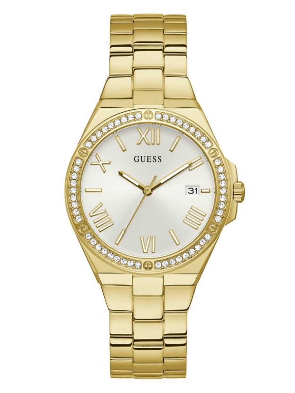 Guess Gold-Tone and Rhinestone Analog Klocka Dam Olika Färger | 841325-XUT