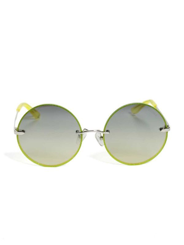 Guess Greyson Glitter Trim Round Solglasögon Dam Gula | 162754-BJH