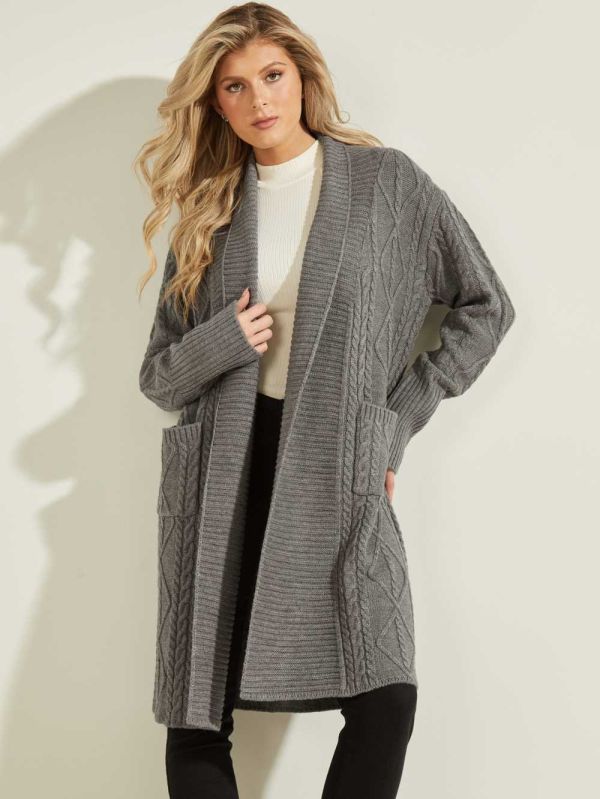 Guess Heidi Longline Cardigan Dam Mörkgrå | 936704-YAE