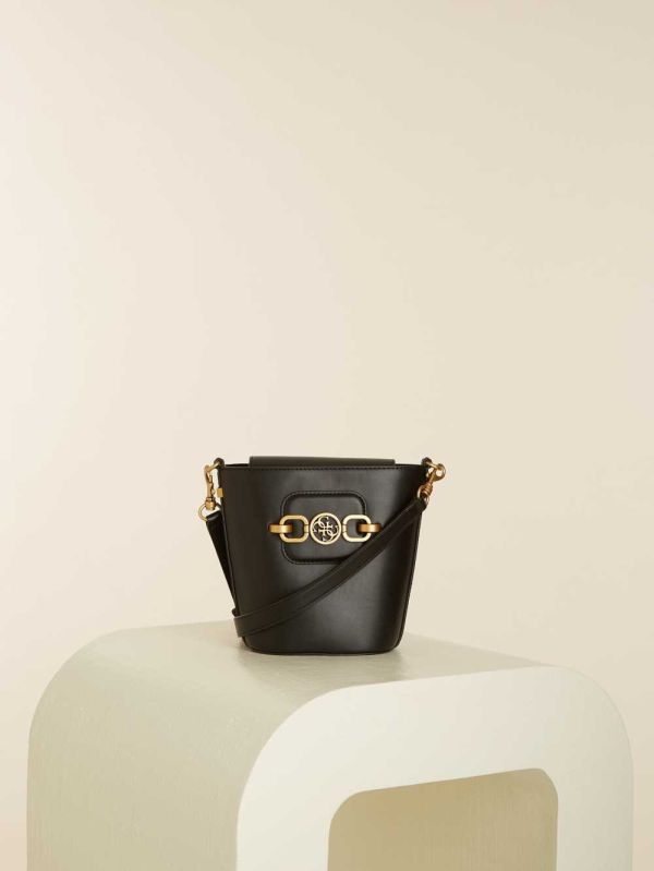 Guess Hensely Bucket Crossbody Väska Dam Svarta | 617403-NAC