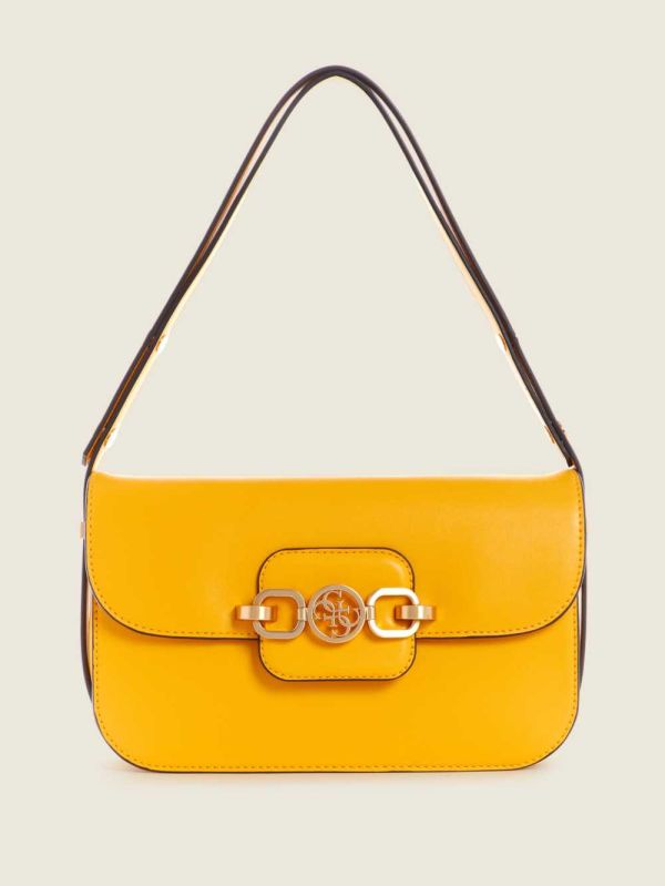 Guess Hensely Convertible Axelväska Dam Gula | 123496-TOP