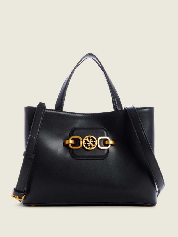 Guess Hensely Girlfriend Satchel Väska Dam Svarta | 239768-USN