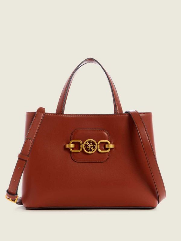 Guess Hensely Girlfriend Satchel Väska Dam Vinröda | 782956-MZD