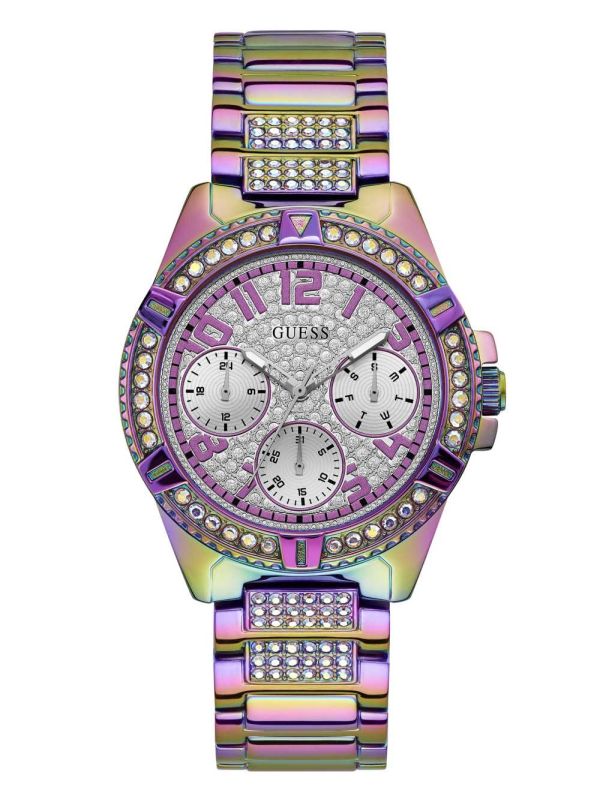 Guess Iridescent Crystal Multifunction Klocka Dam Lila | 378405-ITB