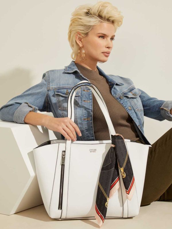 Guess Jensen Silk Halsduk Dam Blå Blommiga | 845921-HJL