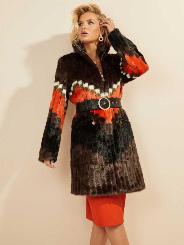 Guess Judy Faux-Fur Rockar Dam Orange | 387961-KZA