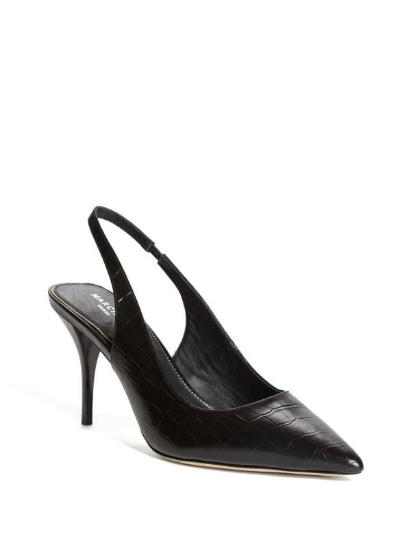 Guess Juna Crocodile Slingback Back Heel Klackskor Dam Svarta | 867534-VGE