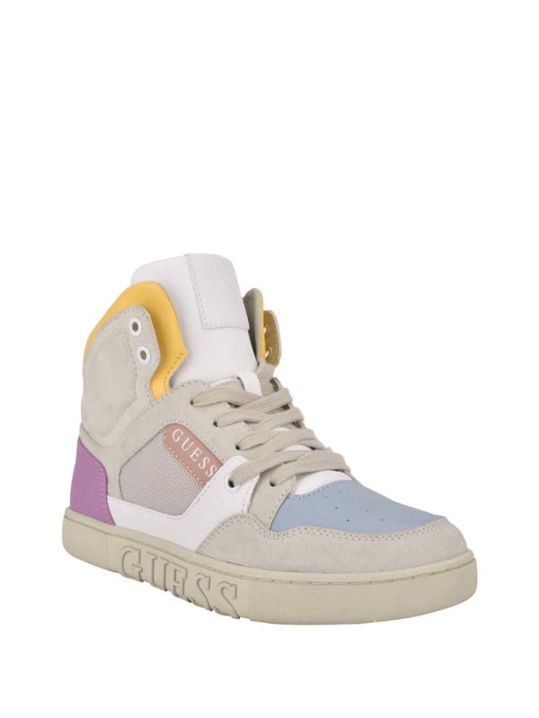 Guess Justis Faux-Mocka High-Top Sneakers Dam Olika Färger | 391028-MLF
