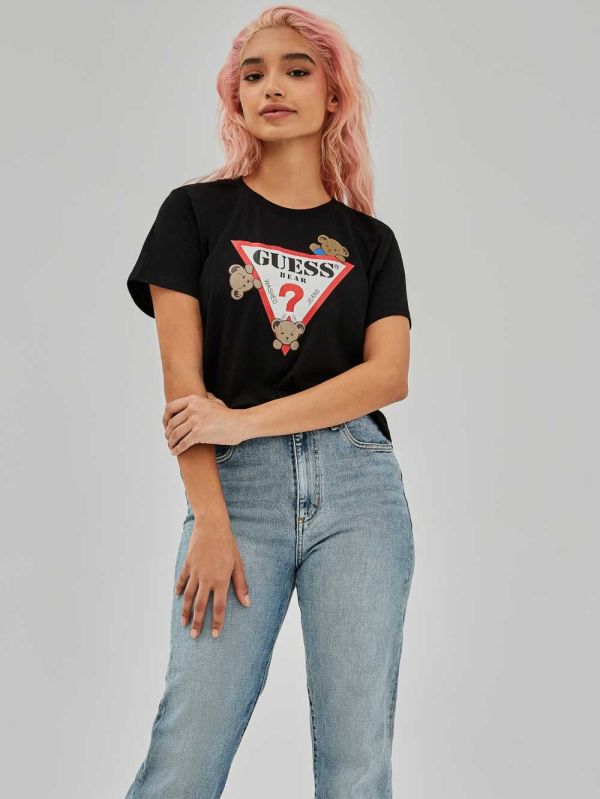 Guess Kaira Easy T-shirt Dam Svarta | 142309-JKB