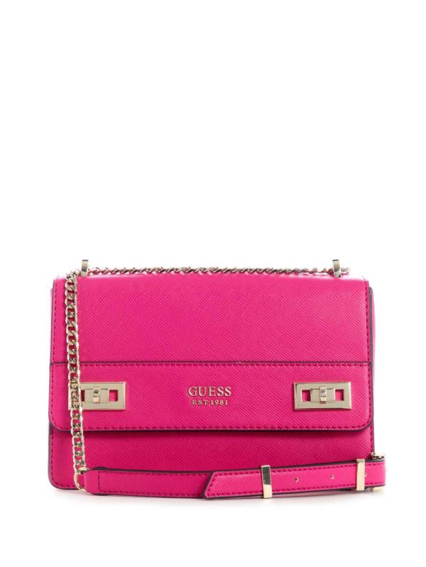 Guess Katey Convertible Crossbody Väska Dam Fuchsia | 610374-HWU