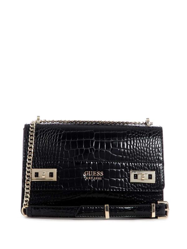 Guess Katey Convertible Crossbody Väska Dam Svarta | 871095-RYS