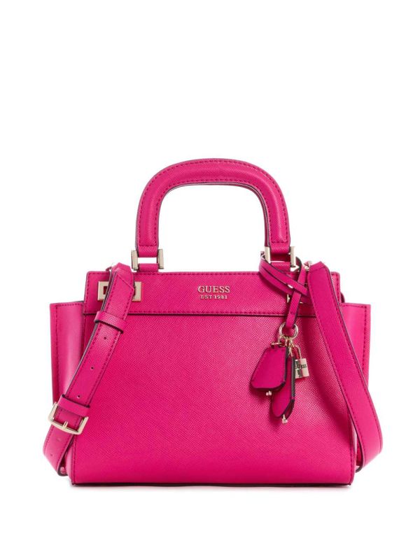 Guess Katey Girlfriend Satchel Väska Dam Fuchsia | 490156-FRA