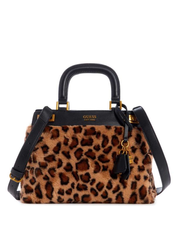 Guess Katey Luxe Leopard Satchel Väska Dam Leopard | 380529-BCA