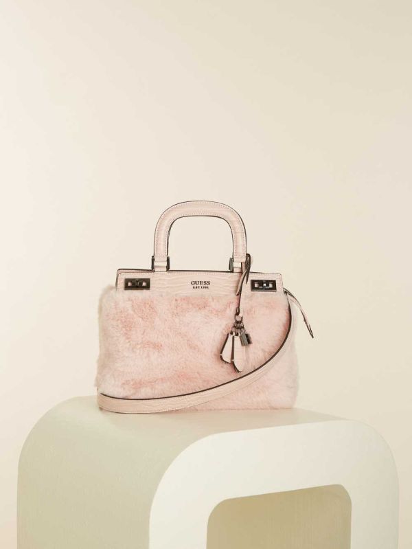 Guess Katey Luxe Satchel Väska Dam Rosa Rosa | 796541-VZO