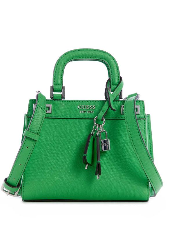 Guess Katey Mini Satchel Väska Dam Gröna | 587421-OPR
