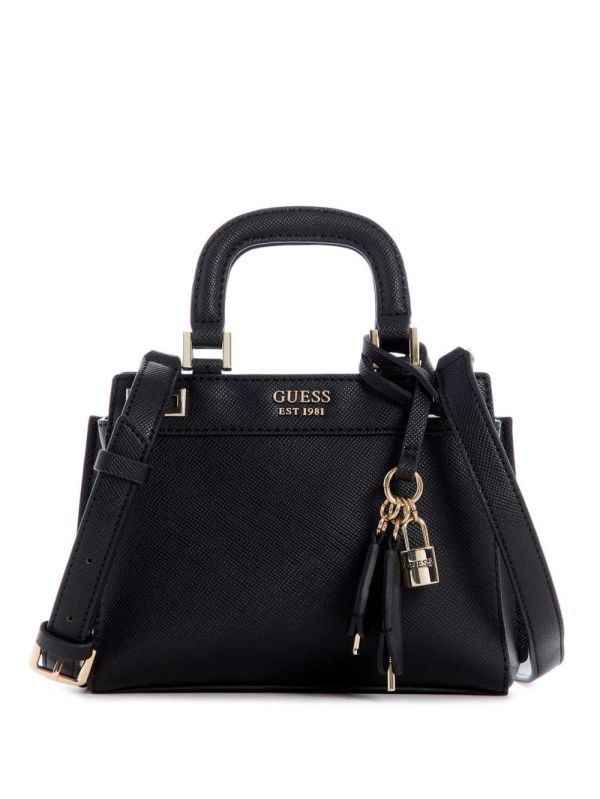 Guess Katey Mini Satchel Väska Dam Svarta | 760421-MQY