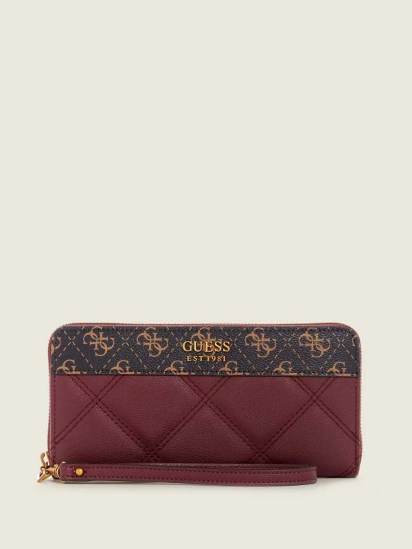 Guess Katey Quilted Zip-Around Plånbok Dam Vinröda Olika Färger | 062815-UEQ