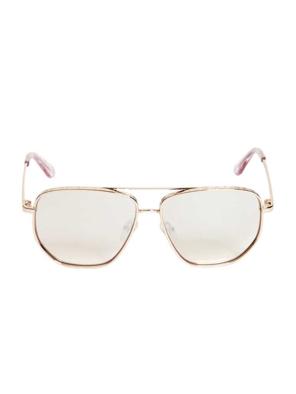Guess Kelly Aviator Solglasögon Dam Rosa Guld Vinröda | 547932-ZLE
