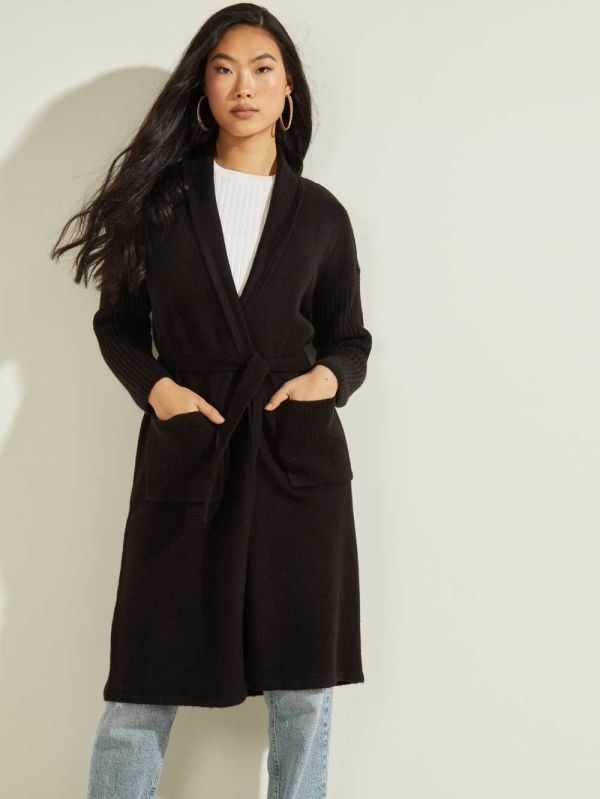 Guess Kendi Longline Cardigan Dam Svarta | 709142-RXF